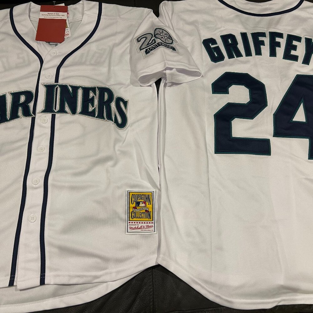 SEATTLE MARINERS KEN GRIFFEY Jr Mens JERSEY Sz M,L,XL,2XL By Mitchell and Ness
